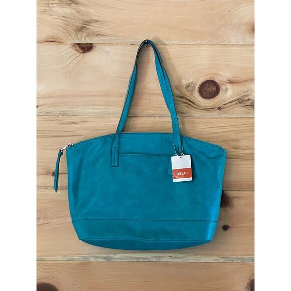 NWT! Relic Hadley EW Tote handbag purse. TEAL! Zip closure. - Picture 1 of 8